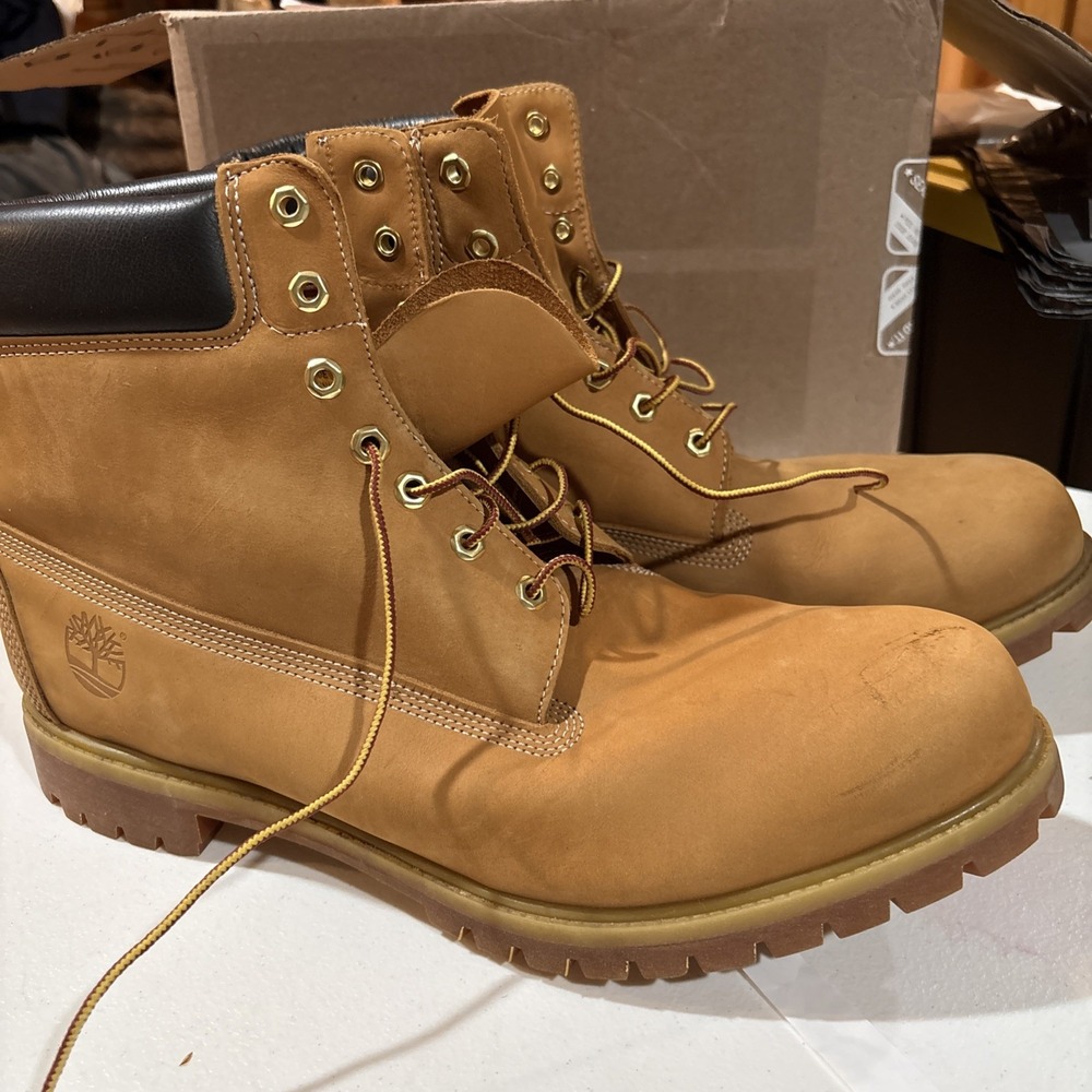 Timberland 6 Inch Premium Waterproof Boot Wheat Nubuck 10061 Mens 17 M